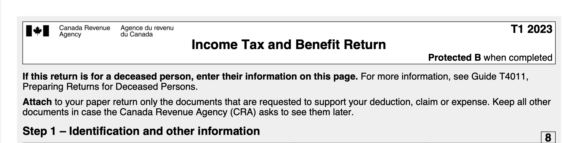 TD1 Income Tax and Benefit Return